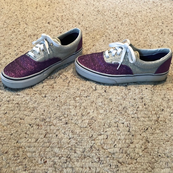 purple sparkle vans